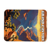 グランドキャニオンナショナルパークイラストレーションレトロ マグネット (横)