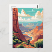 グランドキャニオンナショナルパークイラストレーション ポストカード (正面/裏面)