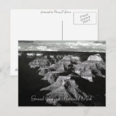 グランドキャニオンナショナルパークブラックアンドホワイトポスト ポストカード (正面/裏面)