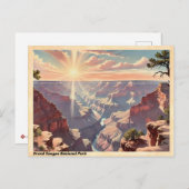 グランドキャニオンナショナルパークヴィンテージ ポストカード (正面/裏面)