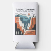 グランドキャニオンナショナルパーク抽象芸術イラストレーション スリム缶クーラー (裏面)