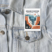 グランドキャニオンナショナルパーク抽象芸術イラストレーション 缶バッジ (インサイチュ)