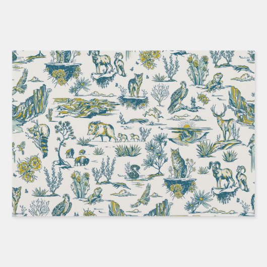 グランドキャニオンパターンラッピング紙かわいいギフトラップ ラッピングペーパーシート (正面)