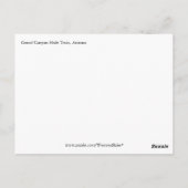 グランドキャニオンパックミュールオントレイル ポストカード (裏面)