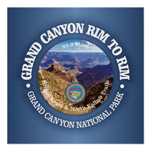 グランドキャニオンリムからリム(rd) ポスター (正面)