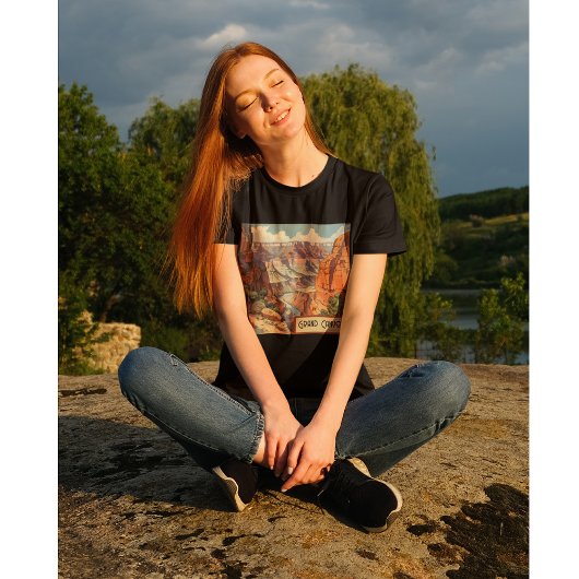 グランドキャニオンレトロトラベルデザイン Tシャツ