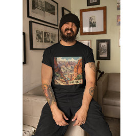 グランドキャニオンレトロトラベルデザイン Tシャツ