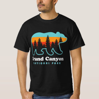 グランドキャニオンレトロベアUSナショナルパークトラベル Tシャツ