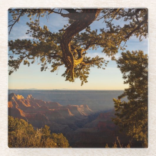 グランドキャニオン上の日没 ガラスコースター (正面)