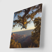 グランドキャニオン上の日没 スクエア壁時計 (傾斜)