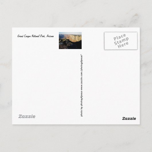 グランドキャニオン国立公園はがき ポストカード (裏面)