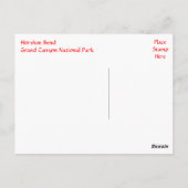 グランドキャニオン国立公園アリゾナのはがき ポストカード (裏面)