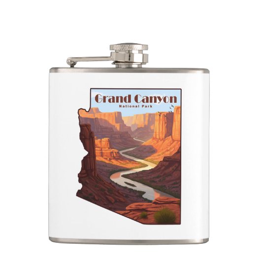 グランドキャニオン国立公園アリゾナの地図 フラスク (正面)