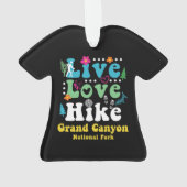 グランドキャニオン国立公園レトロ60s 70sハイキング オーナメント (裏面)