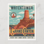 グランドキャニオン国立公園時計塔はがき ポストカード (正面)