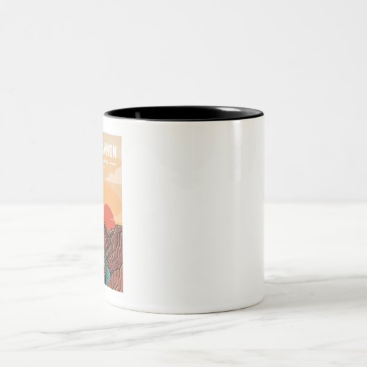 グランドキャニオン国立公園標章の標章のロゴ ツートーンマグカップ (中央)