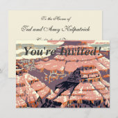 グランドキャニオン西部 グラフィック アート アメリカ 招待状 (正面/裏面)