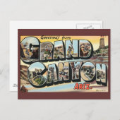 グランドキャニオン・アリゾナからのヴィンテージ旅行案内書 ポストカード (正面/裏面)