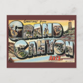 グランドキャニオン・アリゾナからのヴィンテージ旅行案内書 ポストカード (正面)