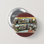 グランドキャニオン・アリゾナからのヴィンテージ旅行案内書 缶バッジ (正面&裏面)