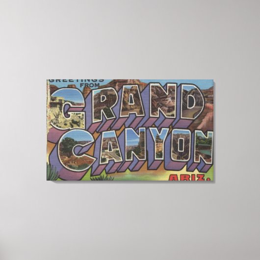 グランドキャニオン，アリゾナ – ラージレターシーン キャンバスプリント (正面)