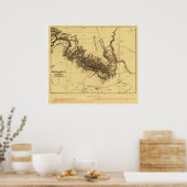 グランドキャニオン・オブ・コロラド川パノラママップ ポスター (キッチン)