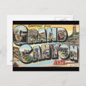 グランドキャニオン_ヴィンテージ旅行ポスターからの挨拶 ポストカード (正面/裏面)