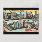 グランドキャニオン_ヴィンテージ旅行ポスターからの挨拶 ポストカード (正面)