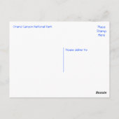 グランドキャニオン、焼きポイント、アリゾナ州USA ポストカード (裏面)