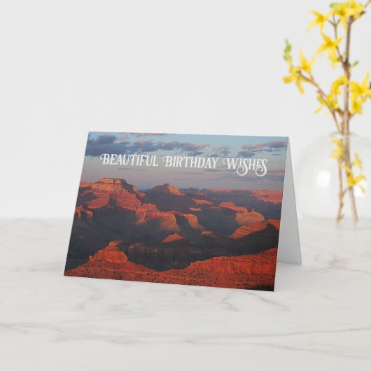 グランドキャニオン 美しい自然の風景 誕生日 カード (黄色い花)