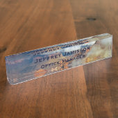 グランドキャニオン、雲、名前とタイトル、アクリル デスクネームプレート (側面)