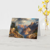 グランドキャニオン， 1912年トーマス·モラン著 カード (黄色い花)