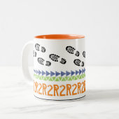 グランドキャニオンR2Rアドベンチャーハイキングブーツ足跡 ツートーンマグカップ (正面左)