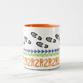 グランドキャニオンR2Rアドベンチャーハイキングブーツ足跡 ツートーンマグカップ (中央)