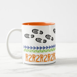 グランドキャニオンR2Rアドベンチャーハイキングブーツ足跡 ツートーンマグカップ