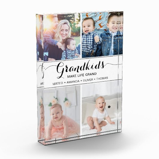 グランドギフトコラージュ写真ブロックを作る孫 フォトブロック (左)