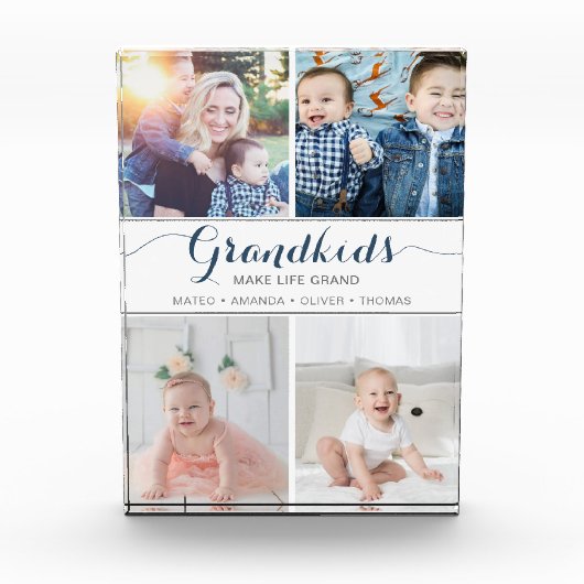 グランドギフトコラージュ写真ブロックを作る孫 フォトブロック (正面)