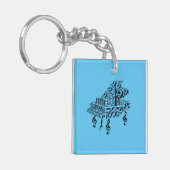 グランドクラシカルピアノ、グランドピアノ、音楽シンボル キーホルダー (正面左)