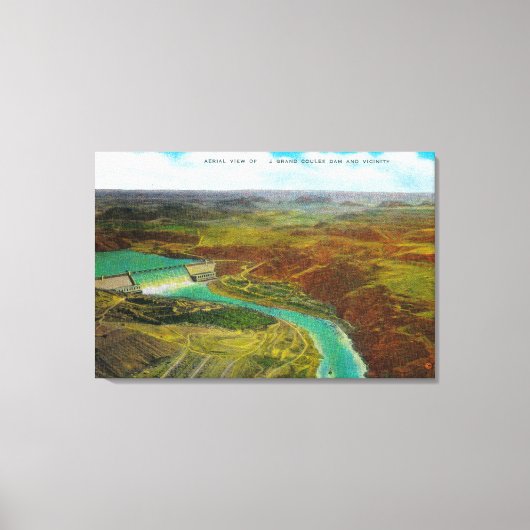 グランドクーリーダムの空中表示 キャンバスプリント (正面)