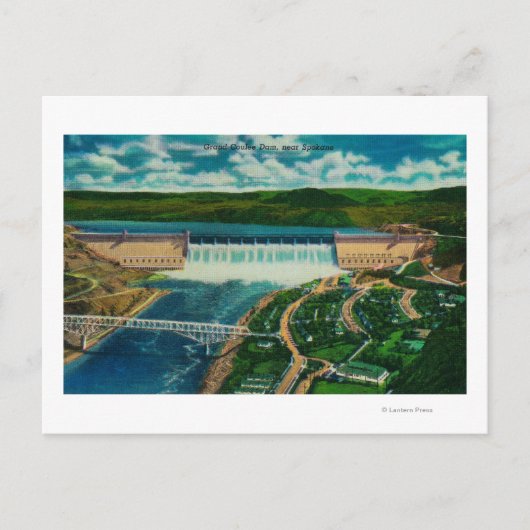 グランドクーリーダムの空中表示 ポストカード (正面)