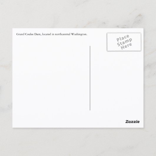 グランドクーリーダム旅行写真 ポストカード (裏面)