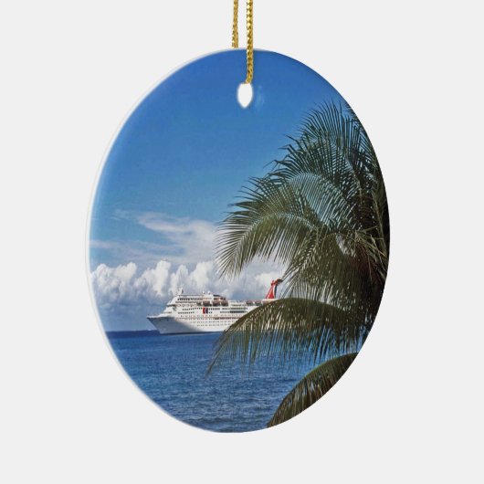 グランドケイマンでつながれるカーニバルの遊航船 セラミックオーナメント (右)