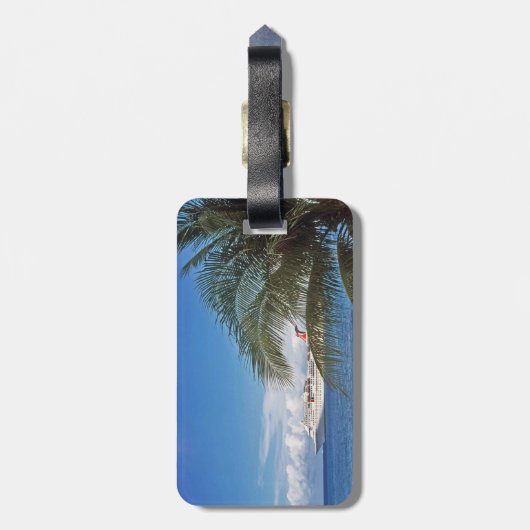 グランドケイマンでつながれるカーニバルの遊航船 ラゲッジタグ (裏面縦)