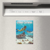 グランドケイマン旅行でスティングレイズでダイビング マグネット (インサイチュ (食洗機))