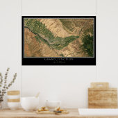 グランドジャンクションコロラド宇宙衛星地図 ポスター (キッチン)
