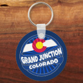 グランドジャンクションコロラド州旗バーストキーチェーン キーホルダー (正面)