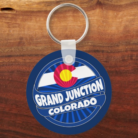 グランドジャンクションコロラド州旗バーストキーチェーン キーホルダー (正面)
