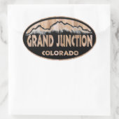 グランドジャンクションColorado木製サインオーバルシール 楕円形シール (バッグ)
