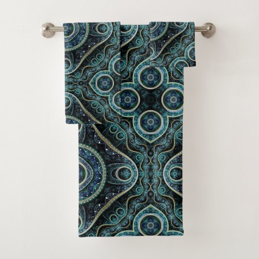 グランドジュリ王室のアンフラクタルマンダラパターン バスタオルセット (インサイチュ)