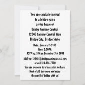 グランドスラムまたはバスト（ブリッジカードスーツ） 招待状 (裏面)